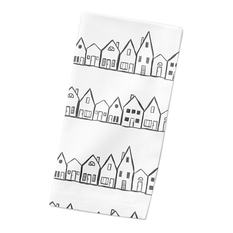 Simple House Pattern 10" x 10" Cotton Twill Napkin