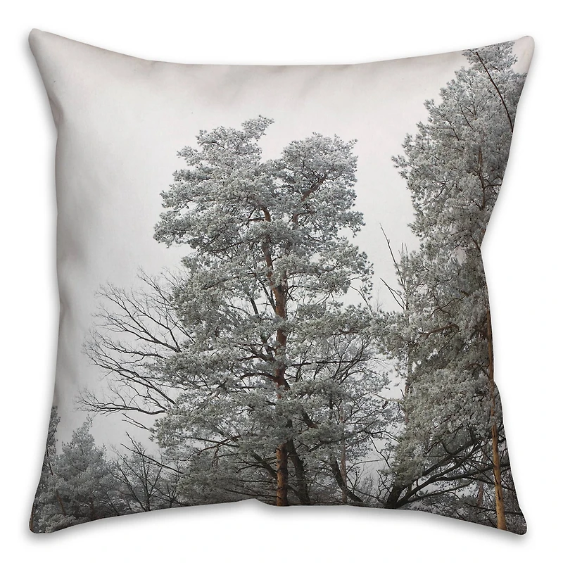 Dusty Trees 18x18 Throw Pillow