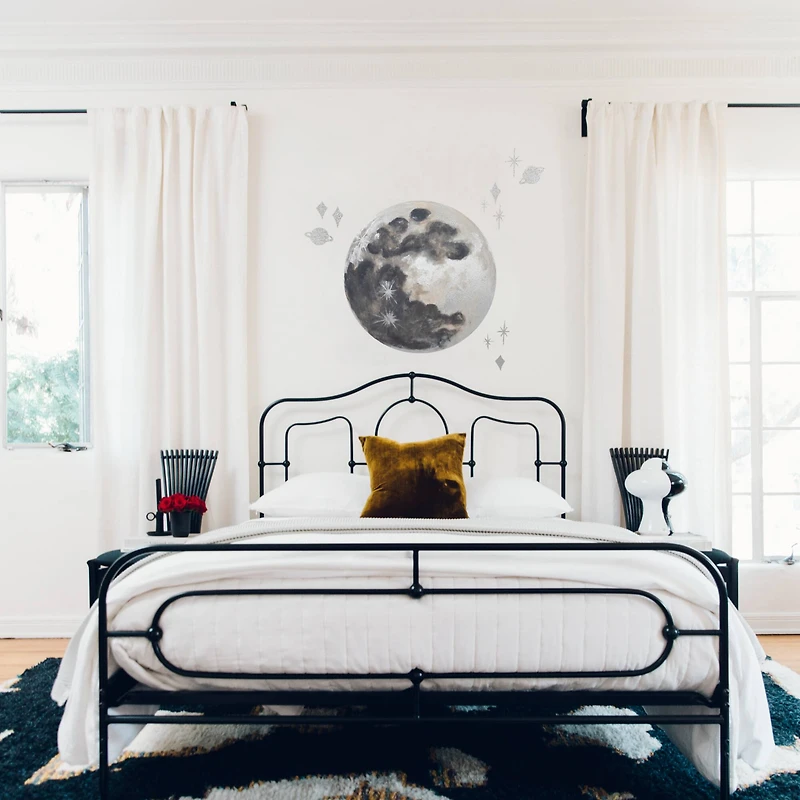 RoomMates Mr. Kate Moon Peel & Stick Wall Decals with Metallic Silver Ink