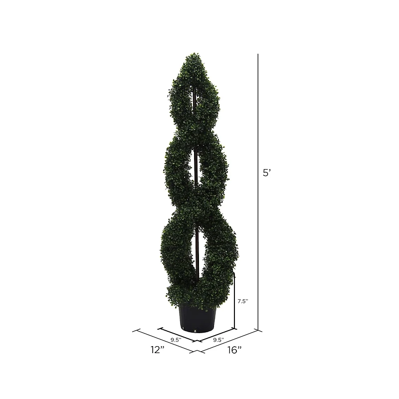 5ft. Green Boxwood Double Spiral Topiary Tree