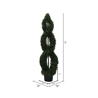 5ft. Green Boxwood Double Spiral Topiary Tree