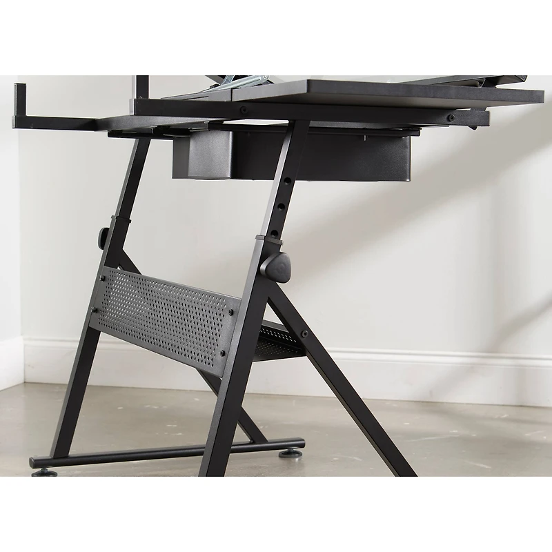 Metal & Glass Artist Table by Artist's Loft