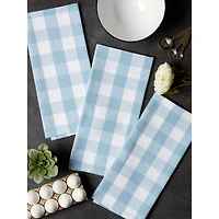 DII® Light Blue Buffalo Check Dishtowel, 3ct.