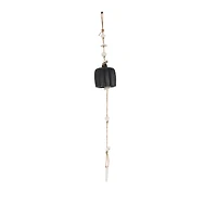 2ft. Black Ceramic Handmade Textured Bell Windchime with Cascading White Disks