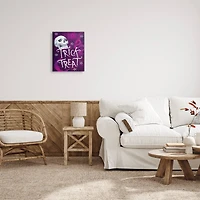 Stupell Industries Trick or Treat Purple Halloween Canvas Wall Art