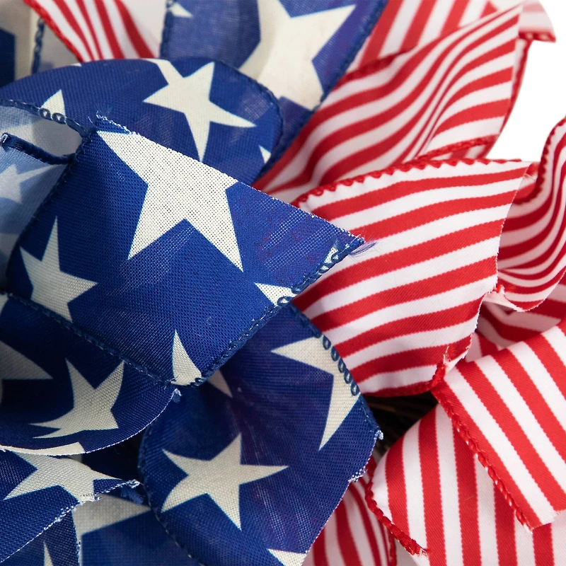 24" Stars & Stripes Patriotic Ribbon Wreath