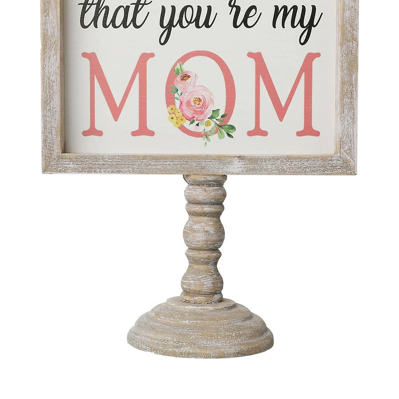 Glitzhome® 11.5" Wood Mother's Day Table Décor