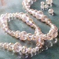 Pink & Gold Plated Faceted Glass Rondelle Beads by Bead Landing™