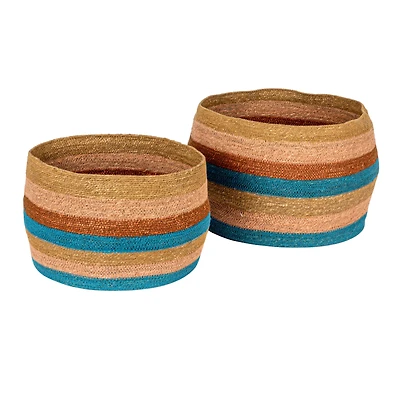 Hello Honey® Multicolor Vibrant Striped Seagrass Basket Set