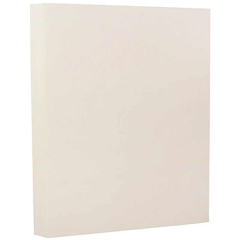 JAM Paper Strathmore Natural White Wove 8.5" x 11" Cardstock, 50 Sheets
