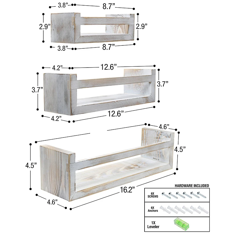 Sorbus Rustic Floating Shelves Set