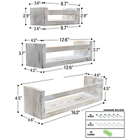 Sorbus Rustic Floating Shelves Set