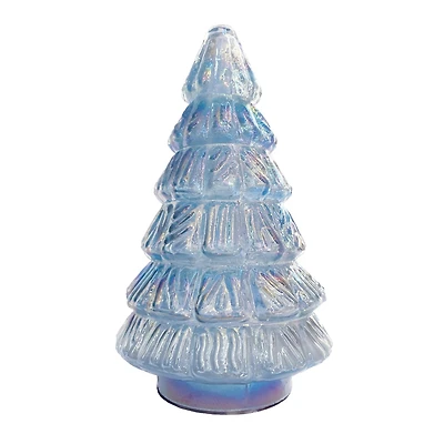 Hello Honey® 8" Iridescent Blue Round Embossed Glass Tree