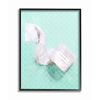 Stupell Industries Luxe Toilet Paper over Geometric Tile Black Framed Wall Art