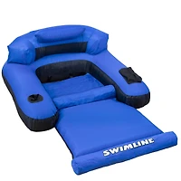 Swimline 4.5ft. Inflatable Blue & Black Ultimate Swimming Pool Chair Lounger