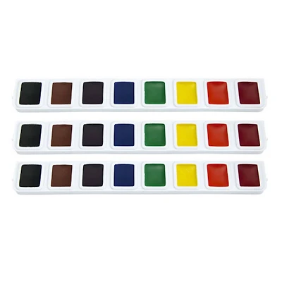 Prang® Half Pan Watercolor Refill Tray, 3 Packs of 3