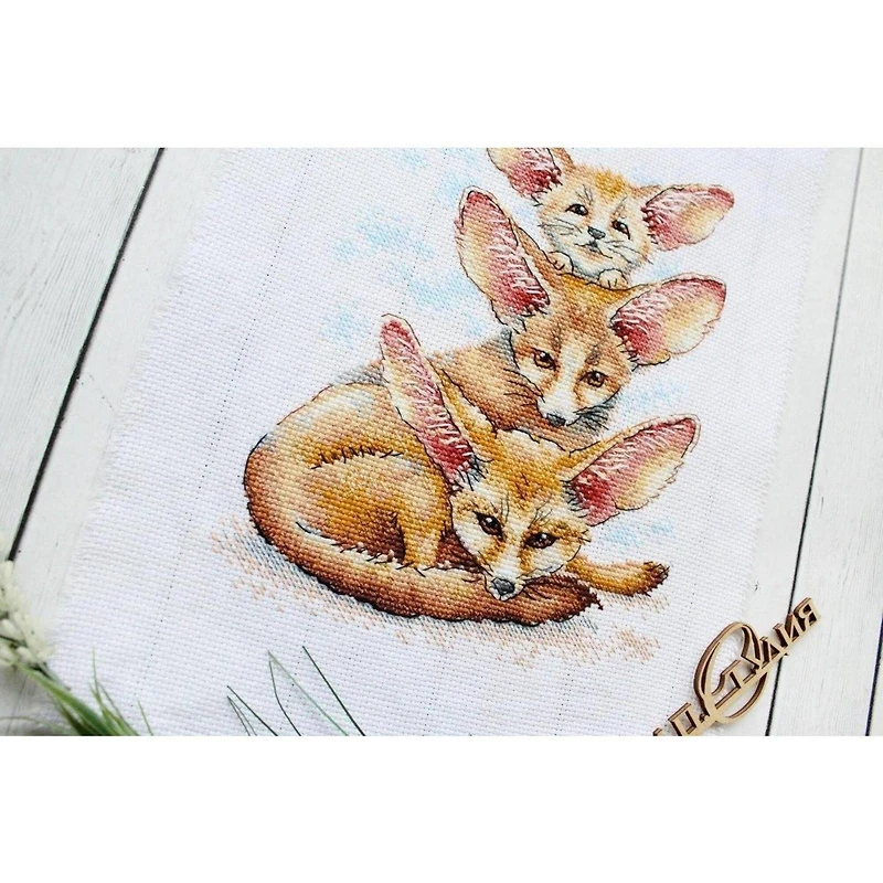 MP Studia Fennec Fox Family Cross Stitch Kit