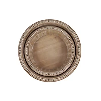 Brown Wood Rustic Tray Set