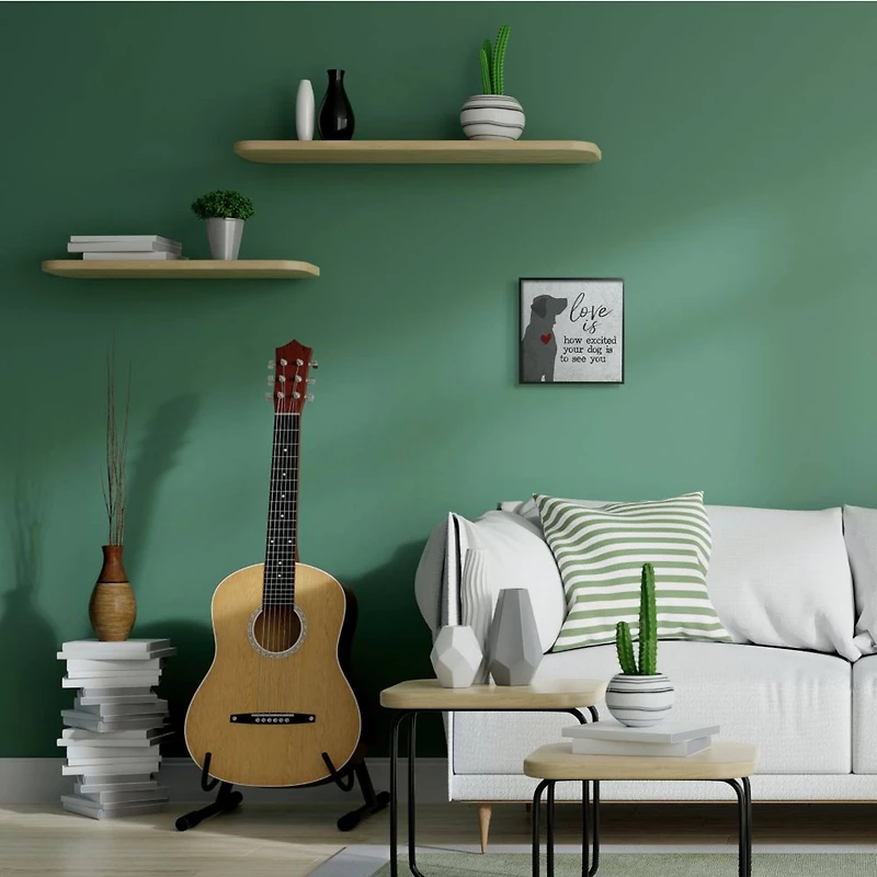 Stupell Industries Love is How Excited Your Dog is Quote Hearts Grey Red,12" x 12"