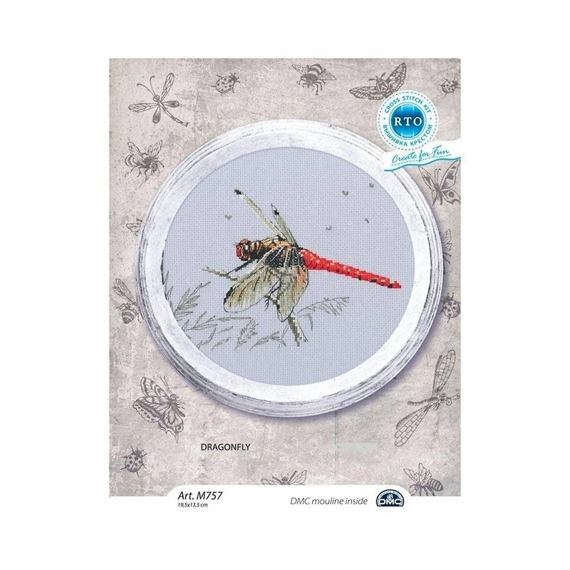 RTO Dragonfly on the Dandelion's Parachute Cross Stitch Kit