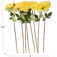 31.5" Yellow Dahlia Artificial Flower Stem, 8ct.