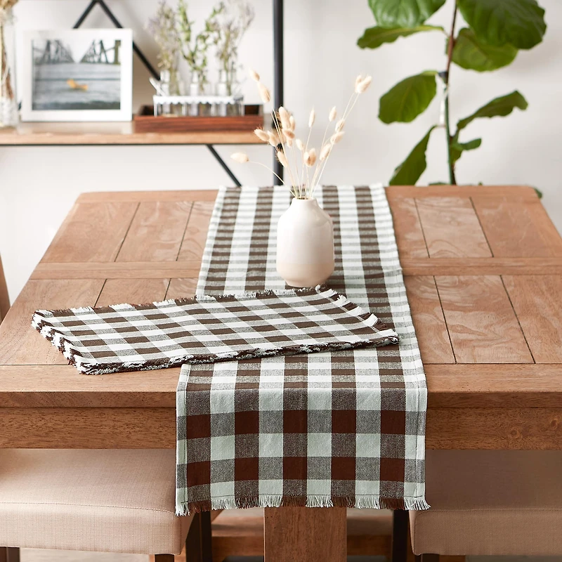 DII® Heavyweight Check Fringed Cotton Placemats
