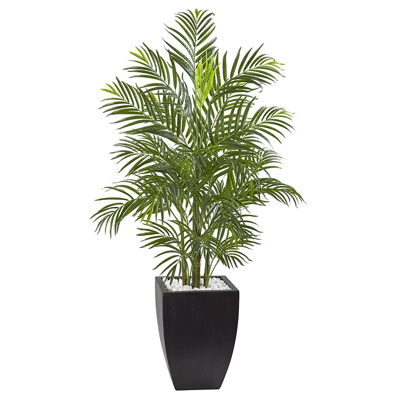 4.5ft. UV Resistant Areca Palm Tree with Black Wash Planter
