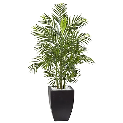 4.5ft. UV Resistant Areca Palm Tree with Black Wash Planter