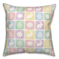 Easter Block Pattern 18" x 18" Throw Pillow