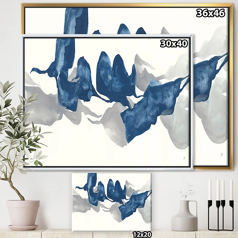 Designart - Gouache Sapphire on Gray