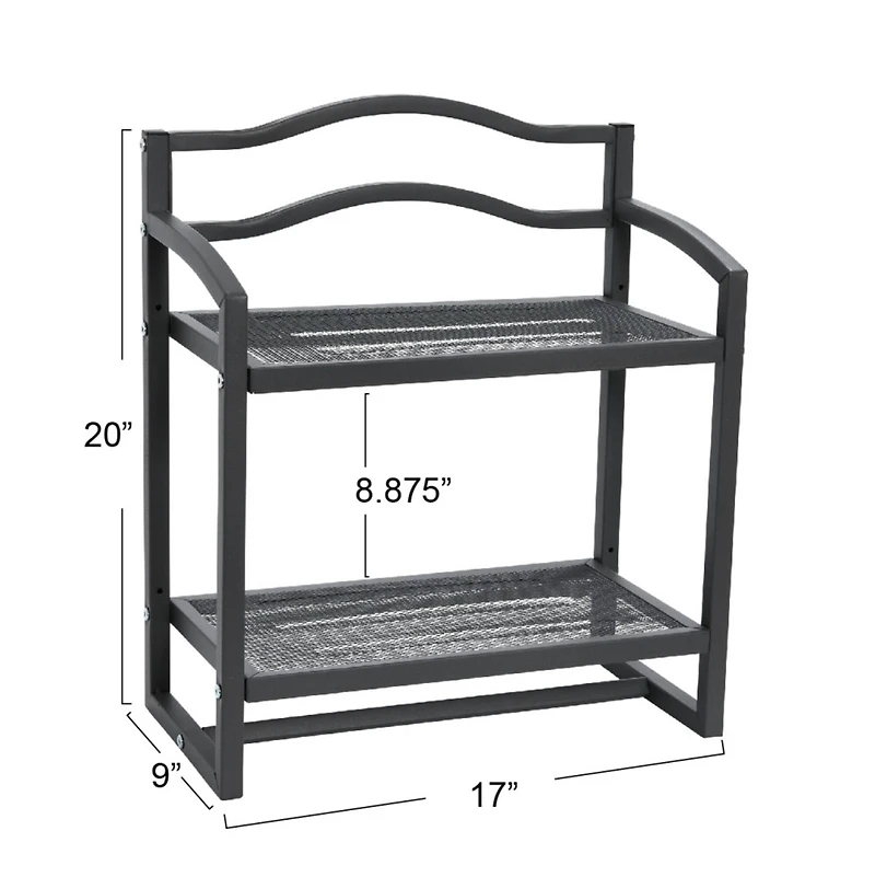 Household Essentials 2-Tier Metal Wall Mount Bathroom Shelf