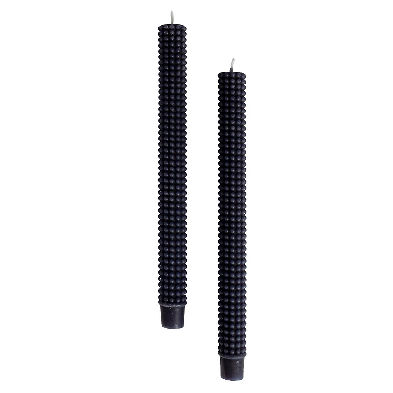 Hello Honey® 10" Navy Blue Unscented Hobnail Taper Candles, 2ct.
