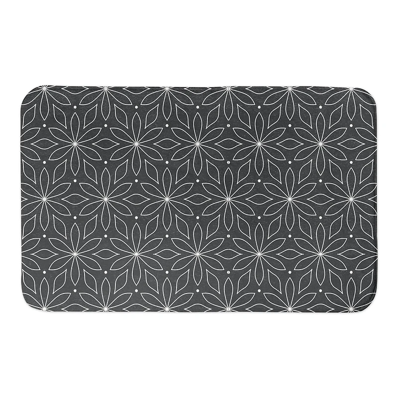 Monochromatic Flowers 34" x 21" Bath Mat
