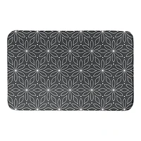 Monochromatic Flowers 34" x 21" Bath Mat
