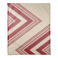 Zig Zag Cream Pink 50" x 60" Coral Fleece Blanket
