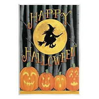 Stupell Industries Happy Halloween Forest Witch Wall Plaque Art