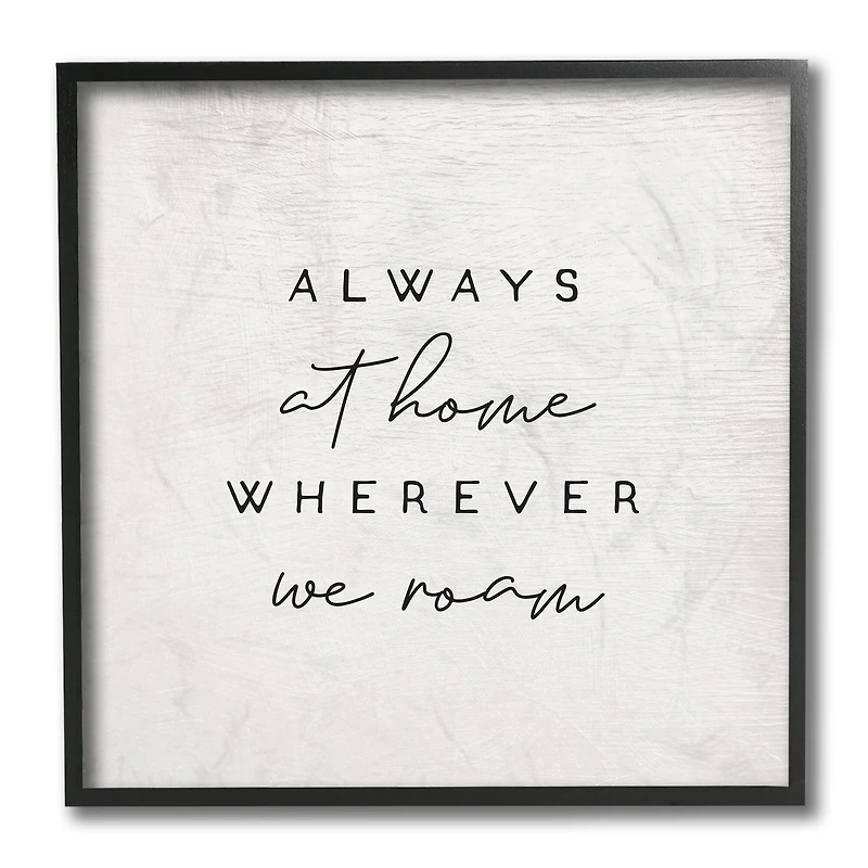 Stupell Industries Home Wherever We Roam Text Rustic Minimal Design, 12" x 12"