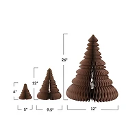 Hello Honey® Round Brown Paper Folding Honeycomb Tree Set with Gold Glitter