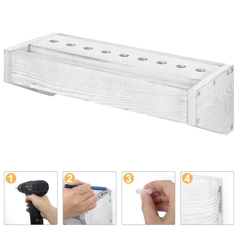 NEX™ Gray White Solid Wood Tool Storage Box Organizer Set