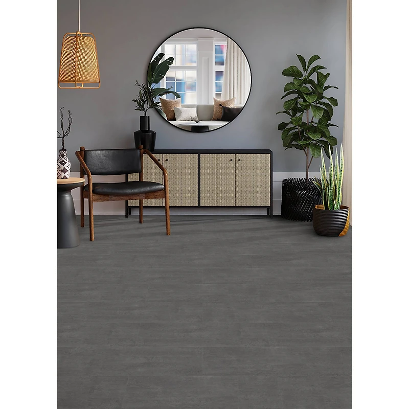 FloorPops Quarry Dark Gray Peel & Stick Floor Tiles