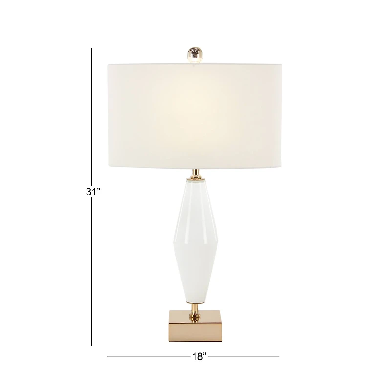 31" Gold Glass Transitional Table Lamp
