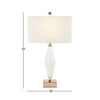 31" Gold Glass Transitional Table Lamp