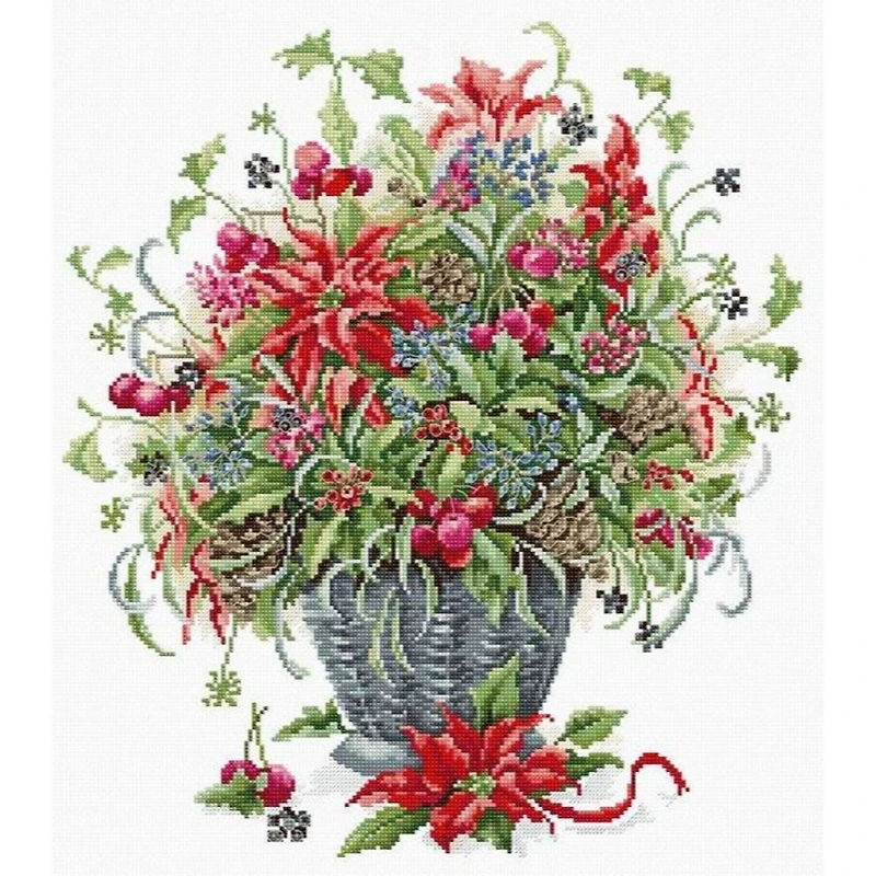 Luca-s December Bouquet? Counted Cross Stitch Kit