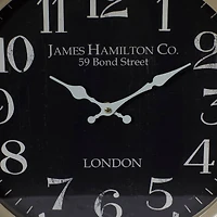 16" Black Metal Traditional Wall Clock