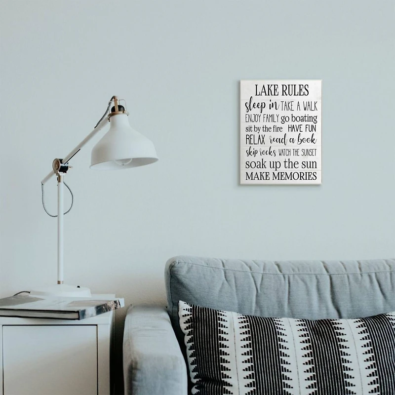 Stupell Industries Motivational Lake Rules Sign
