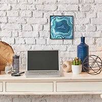 Stupell Industries Agate Crystal Pattern Blue Abstract Design Wall Art