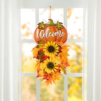 Glitzhome® 22.5" Fall Metal Pumpkin & Sunflower Wall Décor