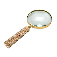 Hello Honey® 9" Brass Magnifying Glass with Mother of Pearl Handle