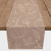 90" Dusty Rose Fall Pattern Cotton Twill Runner