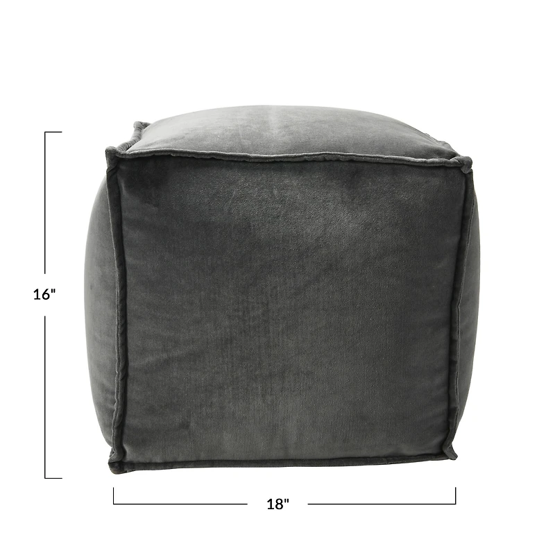 Hello Honey® 18" Modern Boho Cotton Velvet Pouf